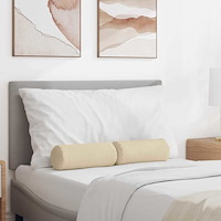 vidaXL Bolsterkuddar 2 pcs Kräm Ø 15 x 40 cm tyg