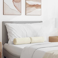 vidaXL Bolsterkuddar 2 pcs Kräm Ø 15 x 40 cm Kordread tyg