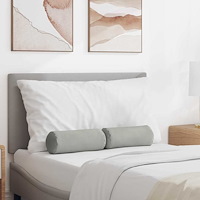 vidaXL Bolsterkuddar 2 pcs Ljusgrå Ø 15 x 40 cm Mikrofiber Tyg