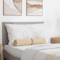 vidaXL Bolsterkuddar 2 pcs Kräm Ø 15 x 40 cm Mikrofiber Tyg