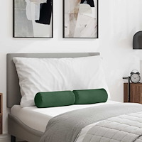 vidaXL Bolsterkuddar 2 pcs Mörkgrön Ø 15 x 40 cm Kordread tyg