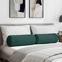 vidaXL Bolsterkuddar 2 pcs Mörkgrön Ø 25 x 70 cm tyg