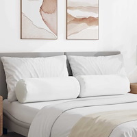 vidaXL Bolsterkuddar 2 pcs Vit Ø 25 x 70 cm tyg