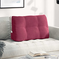 vidaXL Ryggkudde Vinröd 80 x 24 x 50 cm Sammet