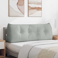 vidaXL Ryggkudde Ljusgrå 140 x 24 x 50 cm Sammet