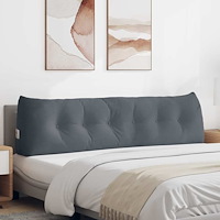 vidaXL Ryggkudde Mörkgrå 180 x 24 x 50 cm Sammet
