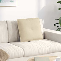 vidaXL Ryggkudde Kräm 50 x 19 x 45 cm tyg