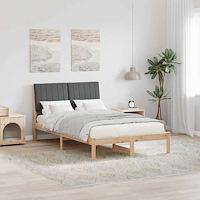 vidaXL Sängram med huvudgavel Brun 120 x 190 cm Massiv furu