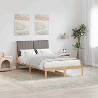 vidaXL Sängram med huvudgavel Brun 120 x 190 cm Massiv furu