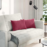 vidaXL Sofakuddar 2 pcs Vinröd 50 x 30 cm Kordread tyg