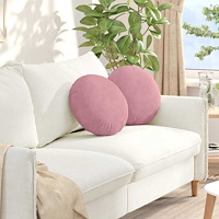 vidaXL Sittkuddar 2 pcs Rosa Ø 40 x 13 cm Sammet