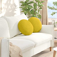 vidaXL Sittkuddar 2 pcs Gul Ø 40 x 13 cm Sammet