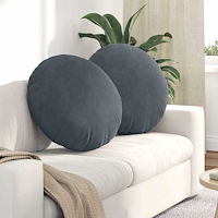 vidaXL Sittkuddar 2 pcs Mörkgrå Ø 40 x 13 cm Sammet