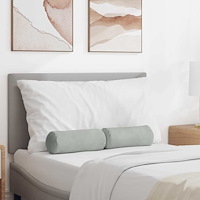 vidaXL Bolsterkuddar 2 pcs Ljusgrå Ø 15 x 40 cm Kordread tyg