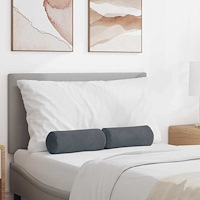 vidaXL Bolsterkuddar 2 pcs Mörkgrå Ø 15 x 40 cm Kordread tyg