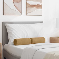 vidaXL Bolsterkuddar 2 pcs Brun Ø 15 x 40 cm Kordread tyg