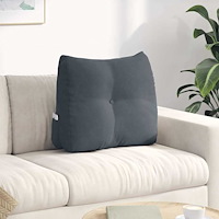vidaXL Ryggkudde Mörkgrå 60 x 24 x 50 cm Sammet