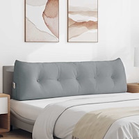 vidaXL Ryggkudde Ljusgrå 160 x 24 x 50 cm tyg