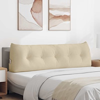 vidaXL Ryggkudde Kräm 160 x 24 x 50 cm tyg