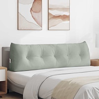 vidaXL Ryggkudde Ljusgrå 160 x 24 x 50 cm Sammet