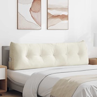 vidaXL Ryggkudde Kräm 160 x 24 x 50 cm Sammet