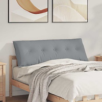 vidaXL Ryggkudde Ljusgrå 140 x 19 x 50 cm tyg