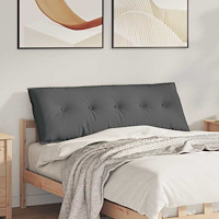 vidaXL Ryggkudde Mörkgrå 140 x 19 x 50 cm tyg