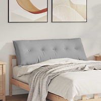 vidaXL Ryggkudde Moln Grå 140 x 19 x 50 cm tyg