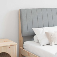 vidaXL Klädd sänggavel Ljusgrå 200 cm Massiv furu