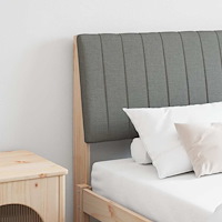 vidaXL Klädd sänggavel Mörkgrå 200 cm Massiv furu