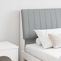 vidaXL Klädd sänggavel Ljusgrå 200 cm Massiv furu