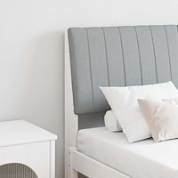 vidaXL Klädd sänggavel Ljusgrå 135 cm Massiv furu