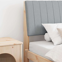 vidaXL Klädd sänggavel Ljusgrå 100 cm Massiv furu