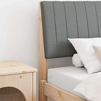 vidaXL Klädd sänggavel Mörkgrå 100 cm Massiv furu