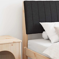 vidaXL Klädd sänggavel Svart 100 cm Massiv furu