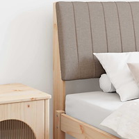 vidaXL Klädd sänggavel Taupe 100 cm Massiv furu