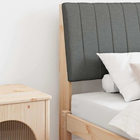 vidaXL Klädd sänggavel Mörkgrå 90 cm Massiv furu