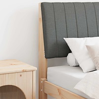 vidaXL Klädd sänggavel Mörkgrå 80 cm Massiv furu