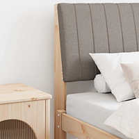 vidaXL Klädd sänggavel Taupe 80 cm Massiv furu