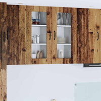 vidaXL Väggskåp för kök med hylla 2 pcs Gammalt trä 40 x 31 x 80 cm