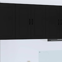 vidaXL Väggskåp för kök med dörr Svart 80 x 31 x 80 cm Konstruerat trä