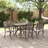 vidaXL Trädgårdsmöbelset 7 pcs Brons Aluminium