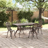 vidaXL Trädgårdsmöbelset 5 pcs Brons Aluminium