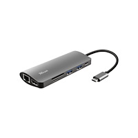 Trust Computer Products Trust Dalyx 7-in-1 USB-C Multiport Adapter - dockningsstation - USB-C 3.2 - HDMI - 1GbE