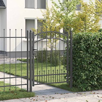 vidaXL Grind med spetstopp med lås Grå 103 x 125 cm Stål