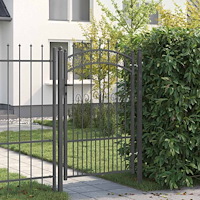 vidaXL Grind med spetstopp med lås Grå 103 x 150 cm Stål