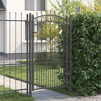 vidaXL Grind med spetstopp med lås Grå 103 x 175 cm Stål