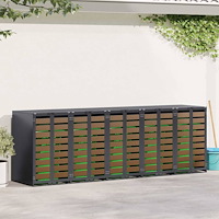 vidaXL Förvaring för 3 soptunnor Antracit 340 x 77,5 x 115,5 cm Stål