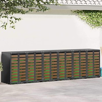 vidaXL Förvaring för 3 soptunnor Antracit 340 x 77,5 x 115,5 cm Stål