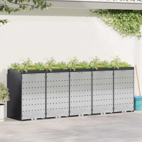 vidaXL Förvaring för 3 soptunnor Antracit 340 x 77,5 x 115,5 cm Stål